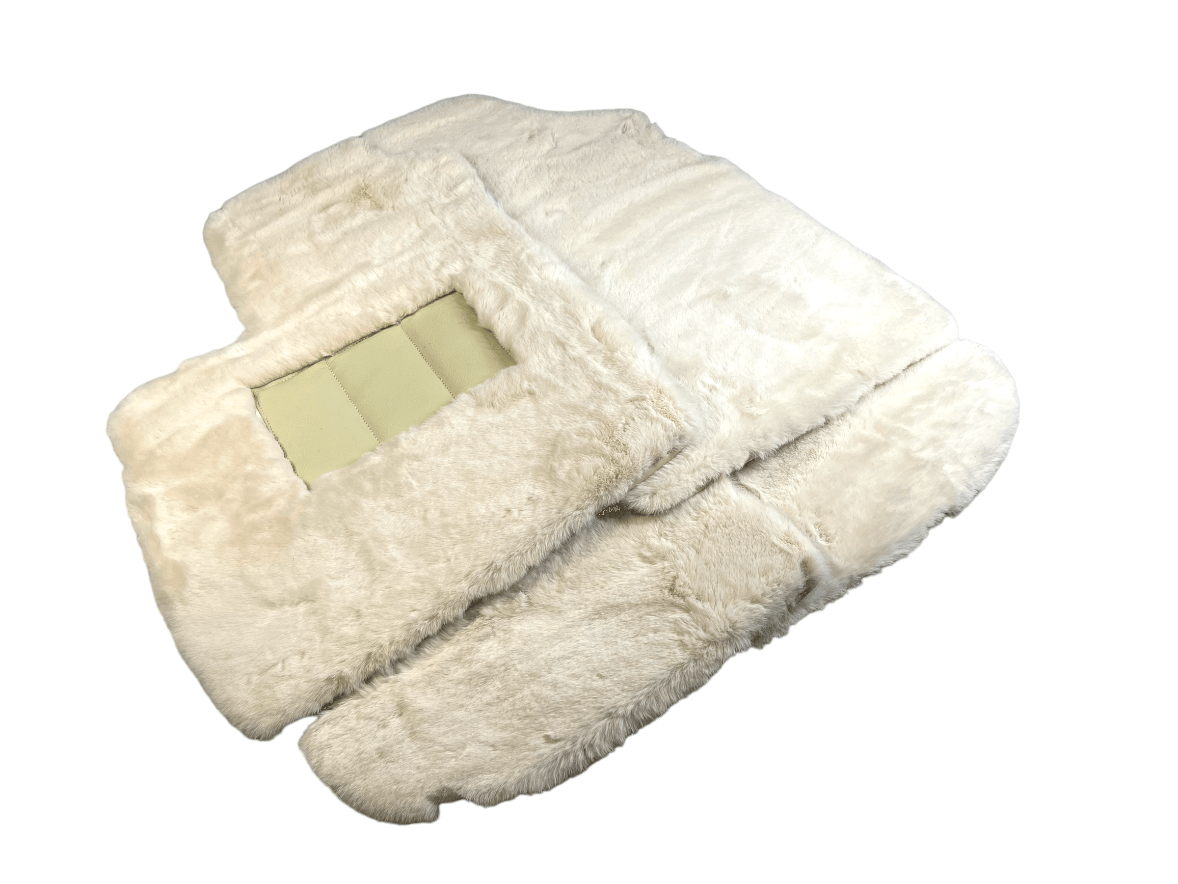 White Sheepskin Floor Mats For Bentley Continental GT (2003–2011) Er56 Design - AutoWin