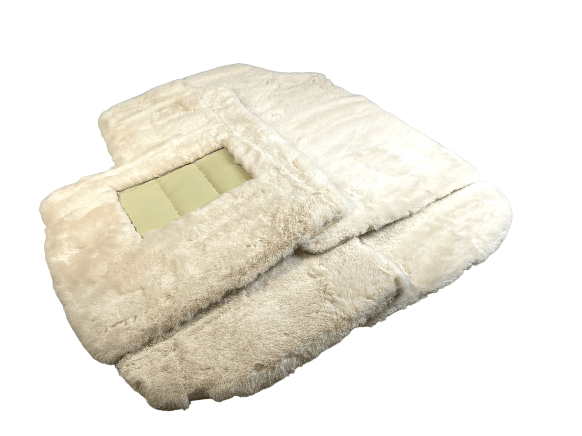 White Sheepskin Floor Mats For Bentley Continental GT (2003–2011) Er56 Design - AutoWin