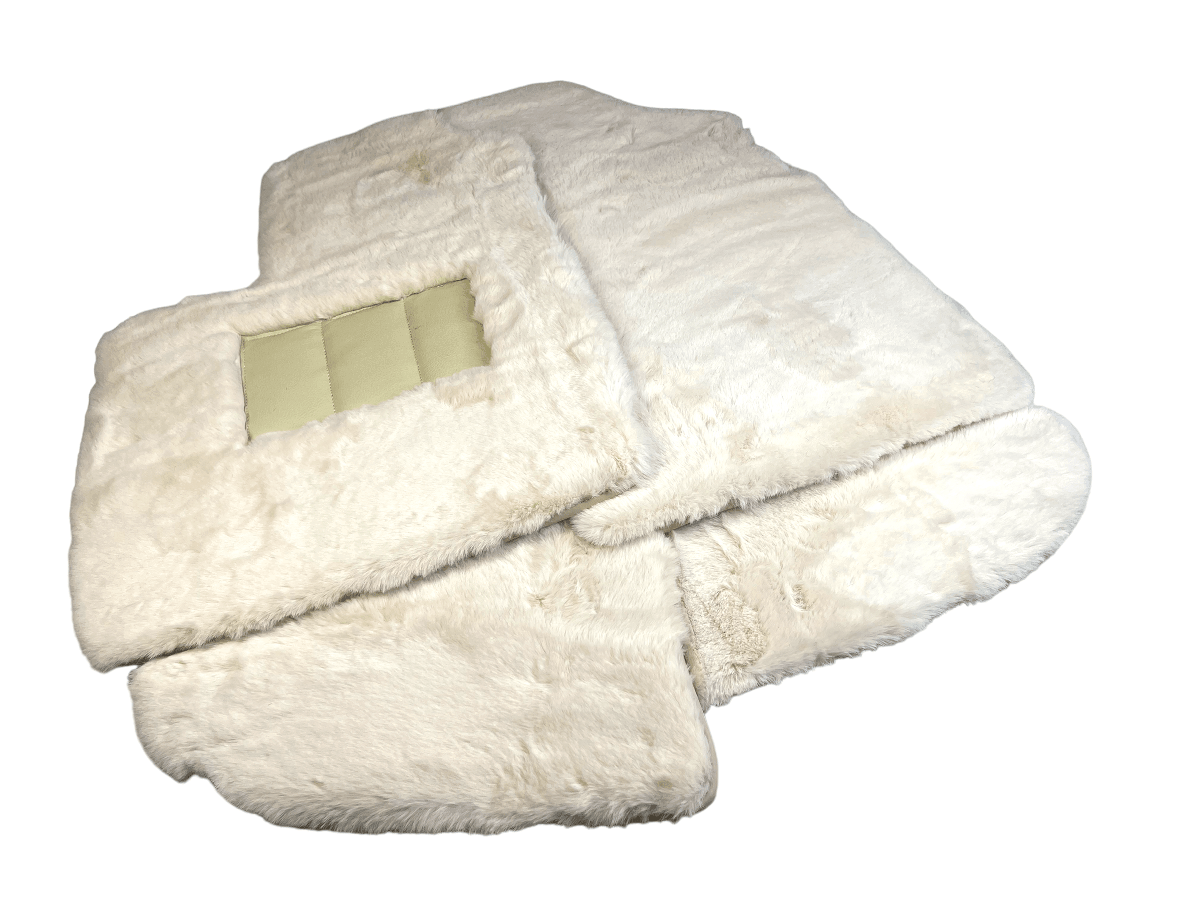 White Sheepskin Floor Mats For Bentley Continental GT (2003–2011) Er56 Design - AutoWin