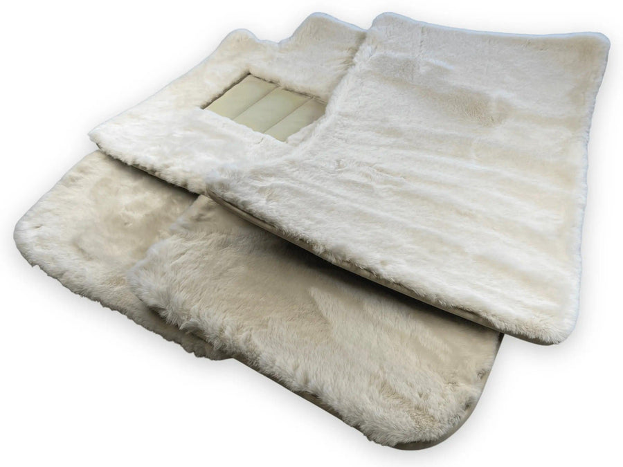 White Sheepskin Floor Mats For Bentley Flying Spur (2013-2019) Er56 Design Brand - AutoWin