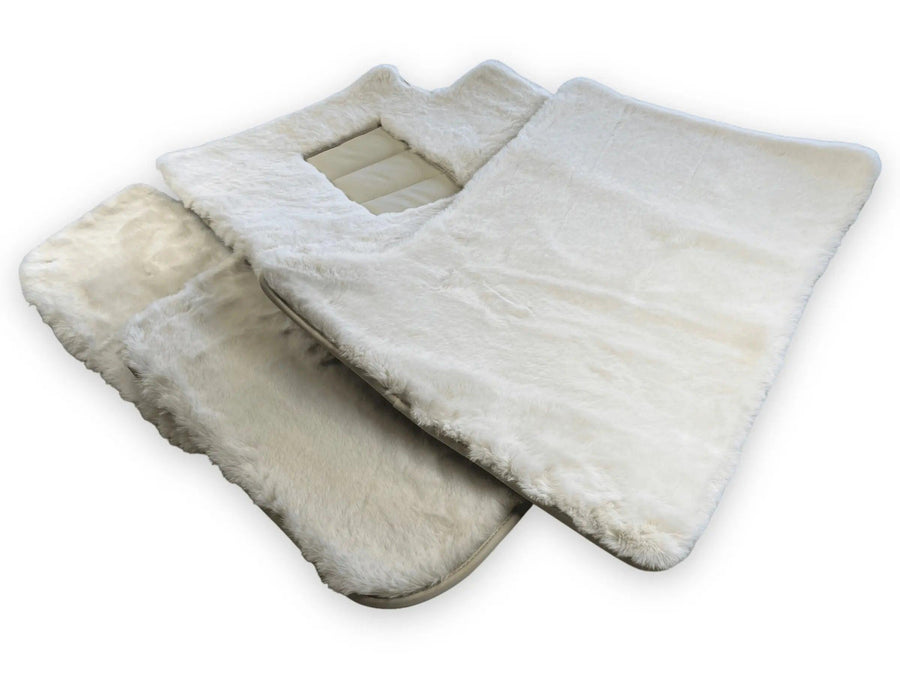 White Sheepskin Floor Mats For Bentley Flying Spur (2013-2019) Er56 Design Brand - AutoWin