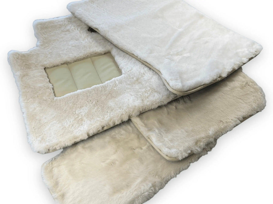 White Sheepskin Floor Mats For Bentley Mulsanne (2010-2020) Er56 Design Brand - AutoWin