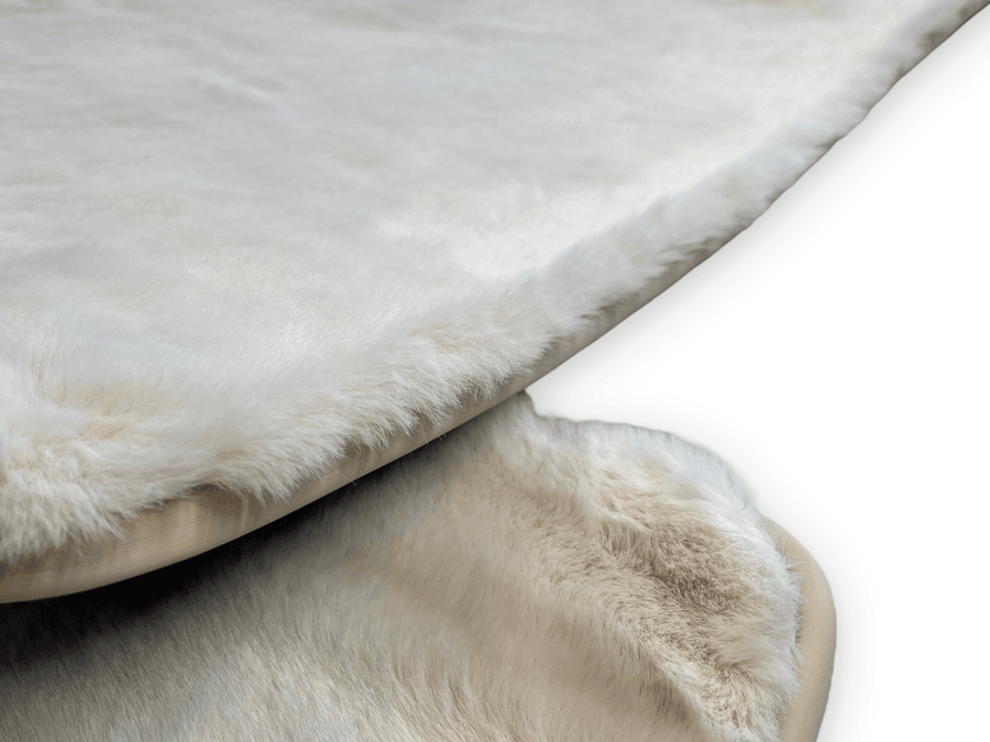 White Sheepskin Floor Mats For Rolls Royce Cullinan Rr31 2018-2023 Er56 Design Brand - AutoWin