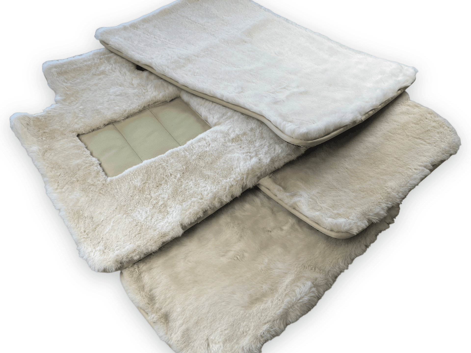 Luxury White Sheepskin Floor Mats for Rolls Royce Dawn Rr6
