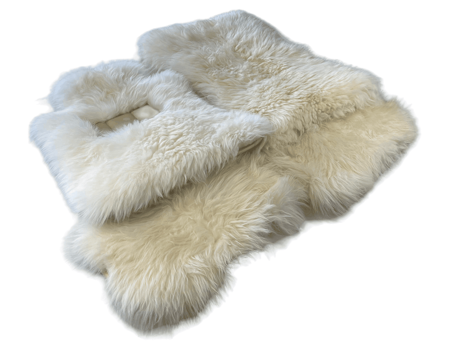 White Sheepskin Floor Mats For Rolls Royce Dawn Rr6 2016-2023 Er56 Design Brand - AutoWin