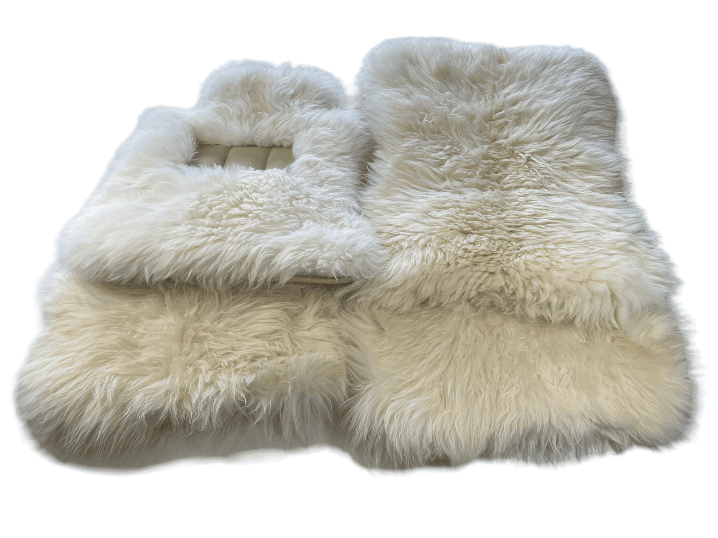 White Sheepskin Floor Mats For Rolls Royce Ghost Series II (2021-2024) ER56 Design Brand - AutoWin